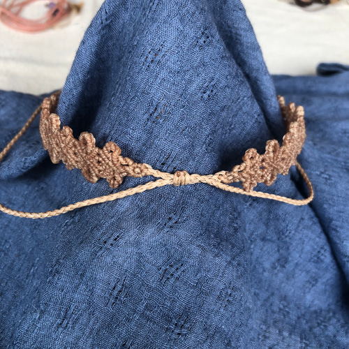 天然石【スコレサイト】トライバルパターンマクラメチョーカー