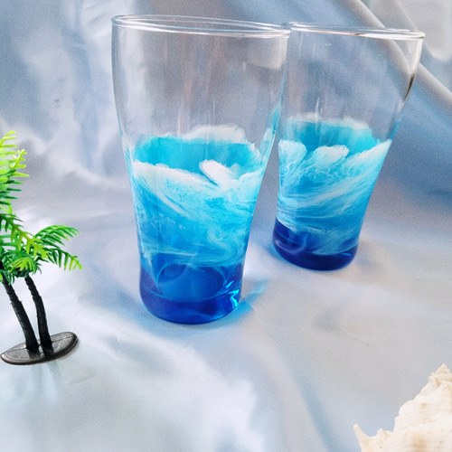 レジンアートオーシャングラスグラスペアグラス