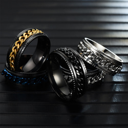 AOI Jewel メンズ ファッション ジュエリー 指輪 ステンレス 回転 メンズリング 記念日 プレゼント 7枚目の画像