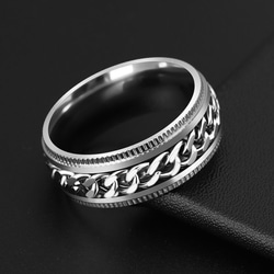 AOI Jewel メンズ ファッション ジュエリー 指輪 ステンレス 回転 メンズリング 記念日 プレゼント 3枚目の画像