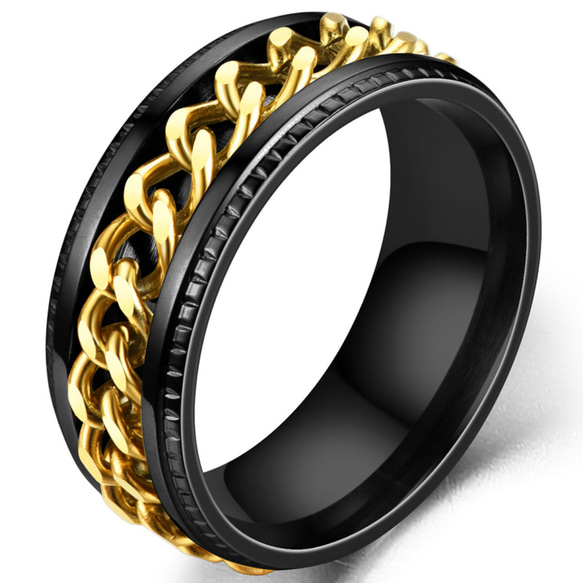 AOI Jewel メンズ ファッション ジュエリー 指輪 ステンレス 回転 メンズリング 記念日 プレゼント 1枚目の画像
