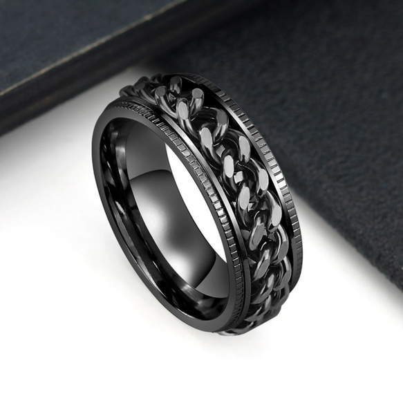 AOI Jewel メンズ ファッション ジュエリー 指輪 ステンレス 回転 メンズリング 記念日 プレゼント 9枚目の画像