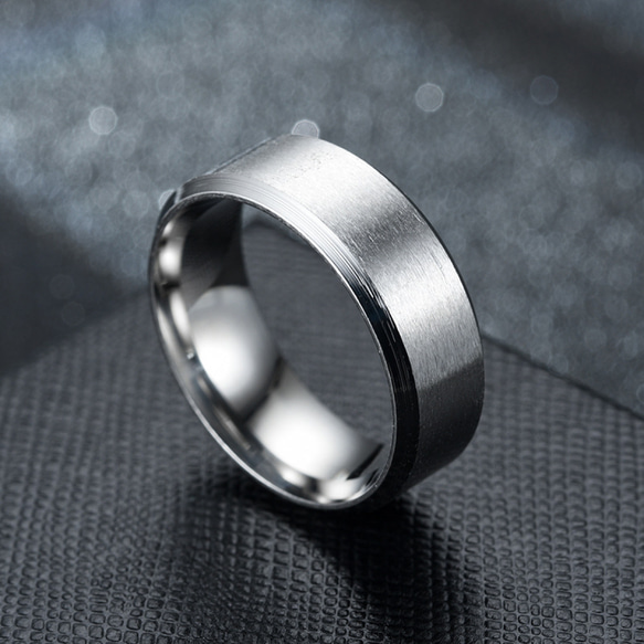 AOI Jewel メンズ指輪 ステンレス シンプル ファション 8MM プレゼント 記念日 誕生日 太め 大きいサイズ 4枚目の画像