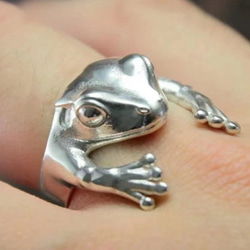 AOI Jewel メンズ指輪 カエル 蛙 シンプル 調整可能 アクセサリー リング ヴィンテージ 動物 大きいサイズ 1枚目の画像