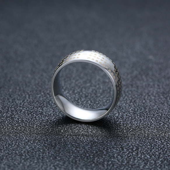 AOI Jewel メンズ レディース 兼用 ステンレス 指輪 刻印 般若心経 仏経 アクセサリー 8mm 記念日 3枚目の画像