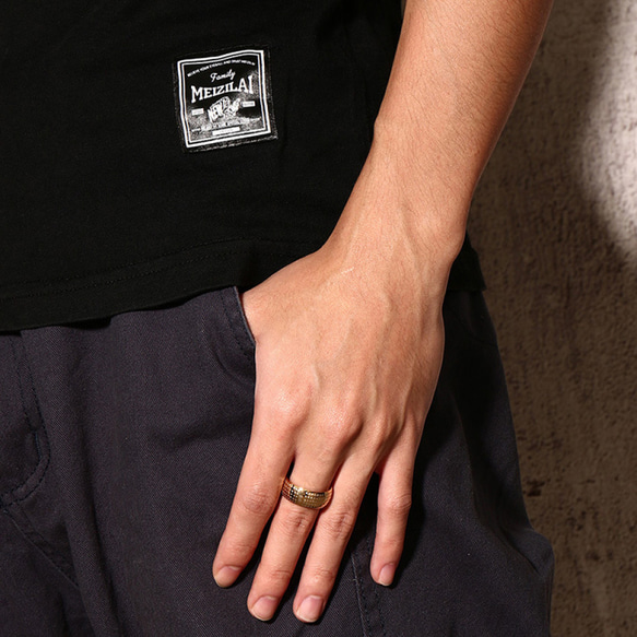 AOI Jewel メンズ レディース 兼用 ステンレス 指輪 刻印 般若心経 仏経 アクセサリー 8mm 記念日 7枚目の画像