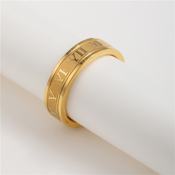 AOI Jewel メンズ ローマ数字 レディース 兼用 指輪 シンプル おしゃれ ファッション アクセサリー 6mm 5枚目の画像