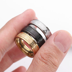 AOI Jewel メンズ ローマ数字 レディース 兼用 指輪 シンプル おしゃれ ファッション アクセサリー 6mm 6枚目の画像