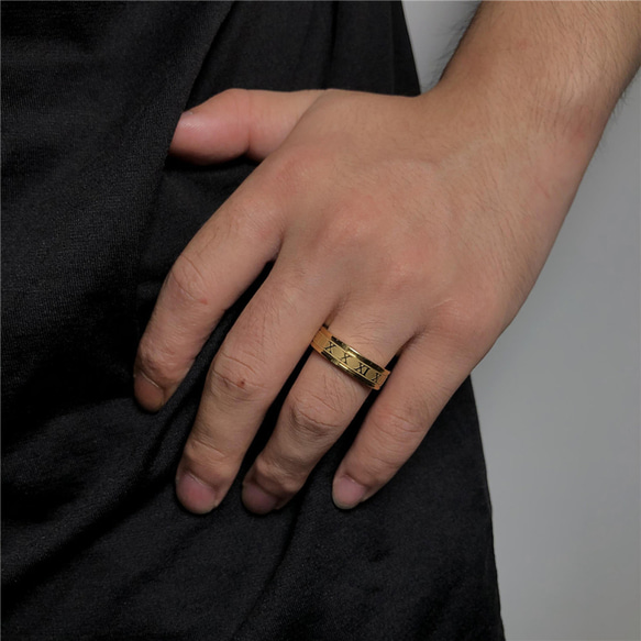 AOI Jewel メンズ ローマ数字 レディース 兼用 指輪 シンプル おしゃれ ファッション アクセサリー 6mm 8枚目の画像