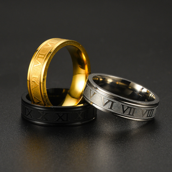 AOI Jewel メンズ ローマ数字 レディース 兼用 指輪 シンプル おしゃれ ファッション アクセサリー 6mm 7枚目の画像