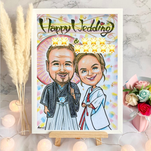 ウェルカムボード 結婚祝い 結婚式 似顔絵 受付 ウェルカム