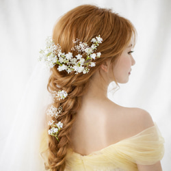 かすみ草 ヘッドドレス ホワイト ブライダル ウエディング 結婚式髪