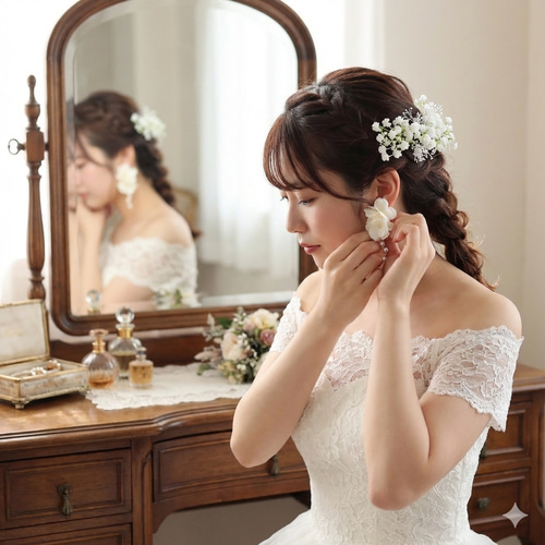 ブライダル ウエディング 送料無料 結婚式髪飾り ヘッドドレス 造花 前