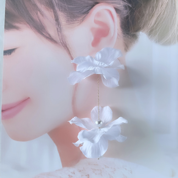 かすみ草　ヘッドドレス　ホワイト　ブライダル　ウエディング　ヘアアクセサリー　結婚式　造花　ブライダルアクセサリー　 16枚目の画像