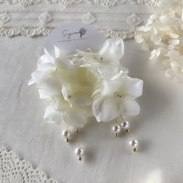 かすみ草　ヘッドドレス　ホワイト　ブライダル　ウエディング　ヘアアクセサリー　結婚式　造花　ブライダルアクセサリー　 15枚目の画像
