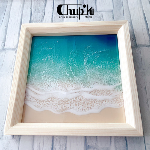 エポキシレジン 海アート ボード 17.5cm角 タペストリー・壁掛け chup
