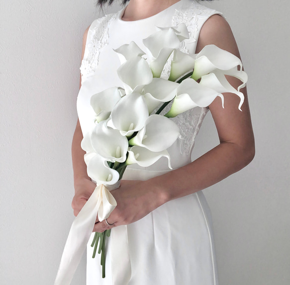 カラーアームブーケ♪ウェディングブーケ カラー ブートニア付き アーティフィシャルフラワー 造花 ブライダルブーケ アーティフィシャルフラワー 造花 ブライダルブーケ