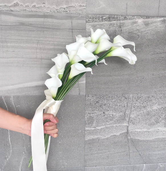 カラーアームブーケ♪ウェディングブーケ カラー ブートニア付き アーティフィシャルフラワー 造花 ブライダルブーケ アーティフィシャルフラワー 造花 ブライダルブーケ