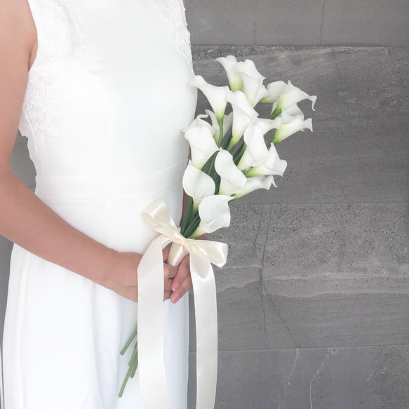 カラーアームブーケ♪ウェディングブーケ カラー ブートニア付き アーティフィシャルフラワー 造花 ブライダルブーケ アーティフィシャルフラワー 造花 ブライダルブーケ