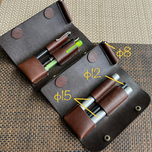 ハンドメイド　ヌメ側手染め　ペンケース 3e8d462f08fafcb550495adf8fe05d