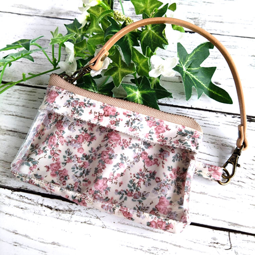 クリアポーチ ミニ財布 カードケース リバティ ハンドメイド