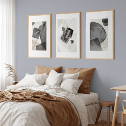 北欧ジャパンディ 【 アートポスター3枚セット 抽象画 】 デザイン