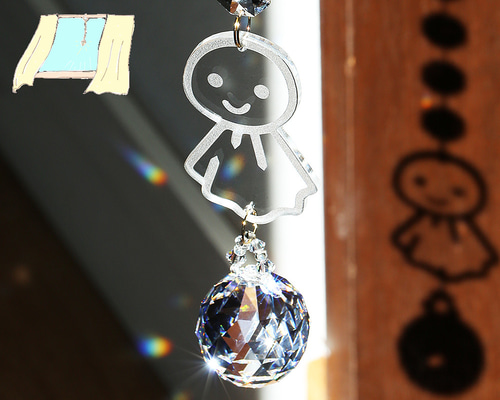 kumaさん様3点お纏めページ...✩.*˚SWAROVSKIサンキャッチャー お部屋用サンキャッチャー：てるてる坊主ちゃん アスフォー3