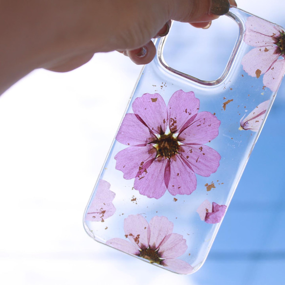iPhoneケース iPhone コスモス 全機種対応 花柄 iPhone14 アンドロイド　iPhone15 2枚目の画像