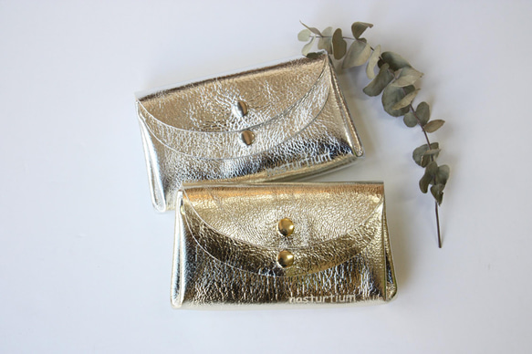 ピッグスキンのトートバッグ　 シルバー 17枚目の画像