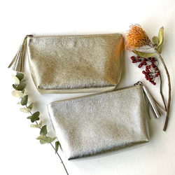 ピッグスキンのトートバッグ　 シルバー 15枚目の画像