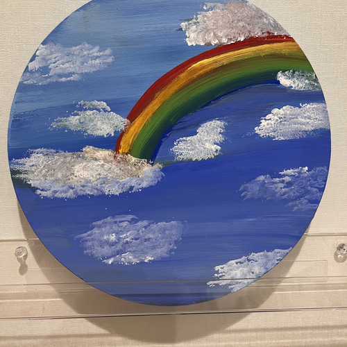 丸キャンバス 空 虹 キャンバスアート 絵画 shirara 通販 丸キャンバス 空 虹 キャンバスアート 絵画 shirara 通販