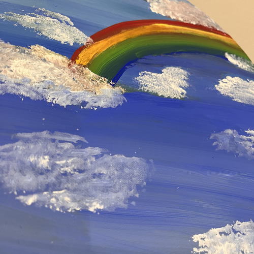 丸キャンバス 空 虹 キャンバスアート 絵画 shirara 通販 丸キャンバス 空 虹 キャンバスアート 絵画 shirara 通販