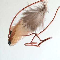 【うずら】 羽毛とワイヤーの鳥モビール 北欧テイスト シンプル フェザー 7枚目の画像