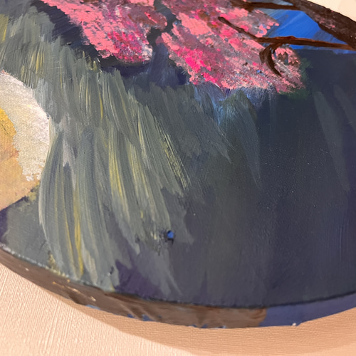 油絵 油彩 油彩画 絵画 絵【青い満月の夜桜】の通販 by アート
