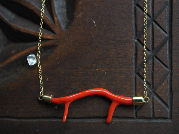 coral 14kgfchain necklace (torii) 9枚目の画像