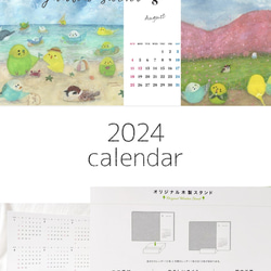 ☆木製スタンド付☆ほっこり♪鳥さん卓上カレンダー 「2024年ふるさといんこたちカレンダー」 6枚目の画像