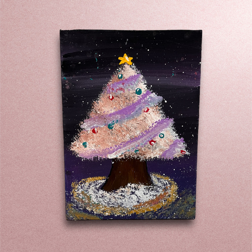 キャンバスボードアート クリスマス ツリー アクリル 絵画 shirara