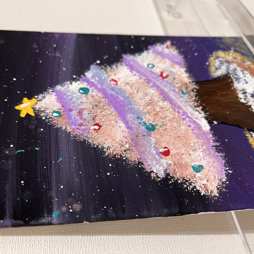 キャンバスボードアート クリスマス ツリー アクリル 絵画
