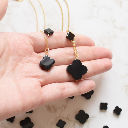 限定数のみ】ブラックオニキス フラワー サージカルステンレス