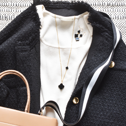 限定数のみ】ブラックオニキス フラワー サージカルステンレス