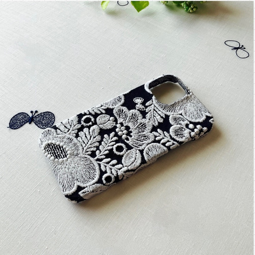 ミナペルホネン　ペンケース　smile flower ミナペルホネン【smile flower】navy ☆ がま口 ペンケース