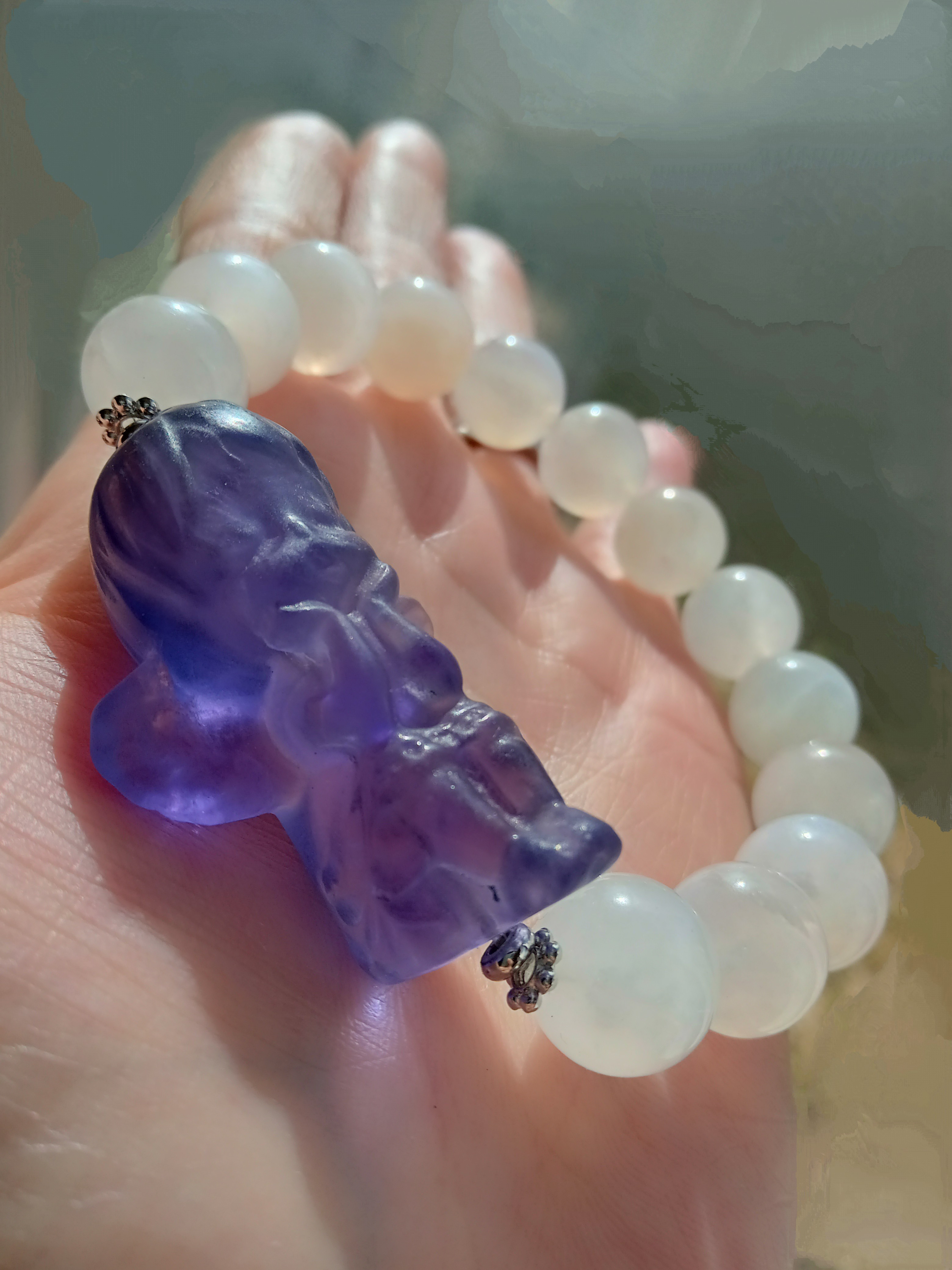 大玉ペリステライトとフローライト天使 4,658円