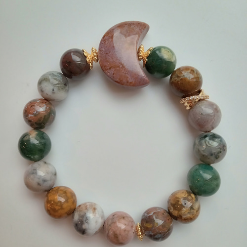 オーシャンジャスパー月ブレス ブレスレット tendresse.accessory 通販