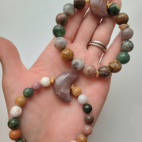 オーシャンジャスパー月ブレス ブレスレット tendresse.accessory 通販