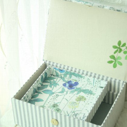 リバティ生地使用　2段　裁縫箱　ソーイングボックス　アクセサリーボックス 　イルマ 2枚目の画像