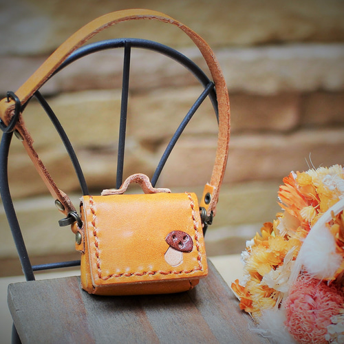 ★ハンドメイド★ミニチュア 2wayバッグ キャメル ドールアウトフィット ☆ハンドメイド☆ミニチュア 2wayバッグ キャメル ドールアウト