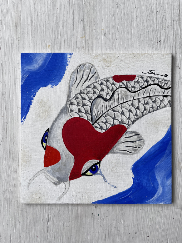 006｜インテリアアート 送料込 匿名配送 アートパネル アクリル 絵 アートパネル 60×80 水晶絵 F021230 風水 錦鯉 壁掛けパネル 絵