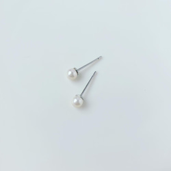 つけっぱなし＊4ミリ 極小パールピアス サージカルステンレス 6枚目の画像