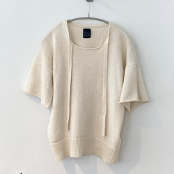 手編み機による　Rosie Cotton Silk Sweater 1枚目の画像