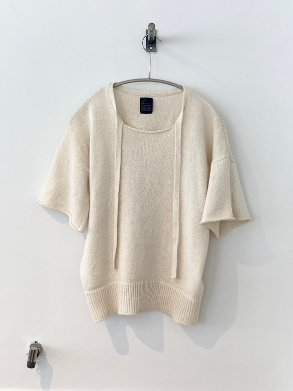 手編み機による　Rosie Cotton Silk Sweater 1枚目の画像